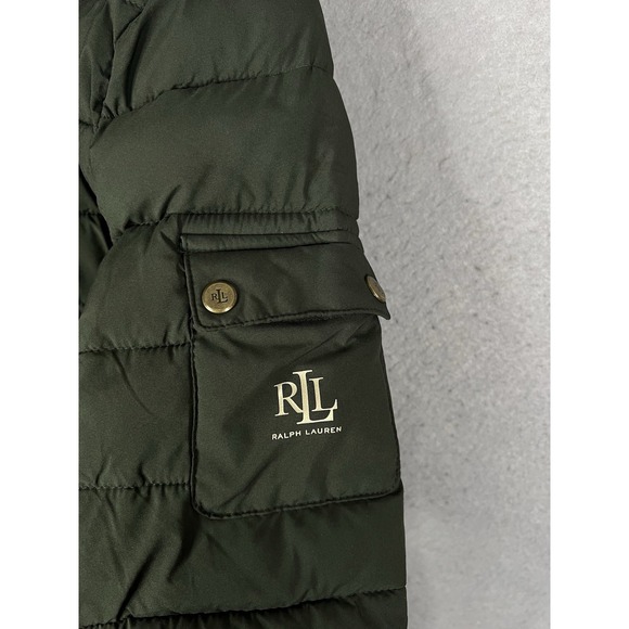 Lauren Ralph Lauren Stretch Patch Pkt Puffer Jacket Sz S MSRP $200 color Green - Picture 9 of 10
